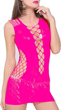Load image into Gallery viewer, Neon Pink UV GLOW Sexy Lingerie Dress with Off the Shoulder Straps