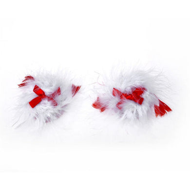 Red and White Feather Bow Pasties