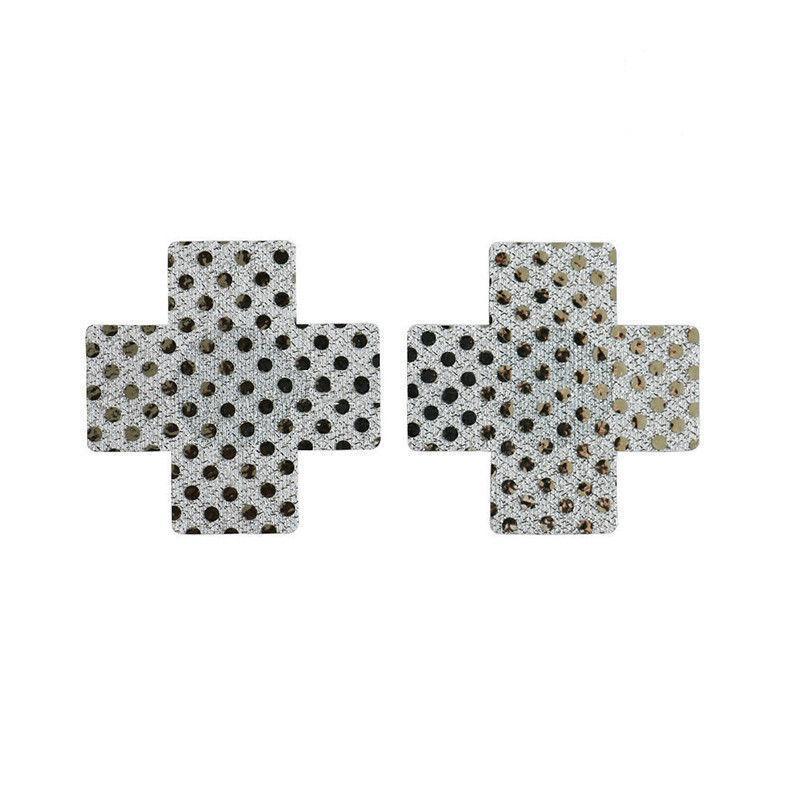 Sparkling Silver Sequin Cross Pasties