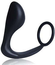 Load image into Gallery viewer, Black Butt Plug and Penis Ring Combo with Stimulating Prostate Massager