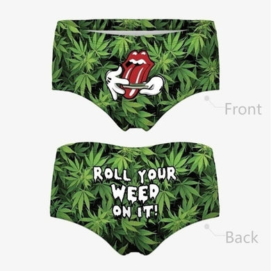 Black, White, Green and Red Roll Your Weed On It Panty