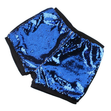 Navy Blue to Black Flip Sequin High Waisted Shorts