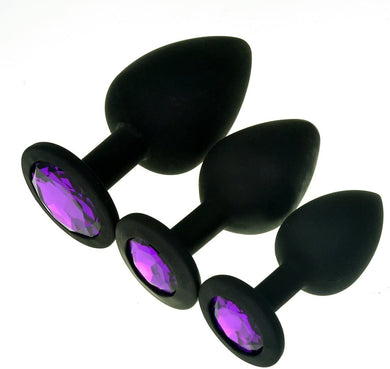 Purple Gem 3 Sizes Unisex Butt Toy Insert Plug Trainer Kit