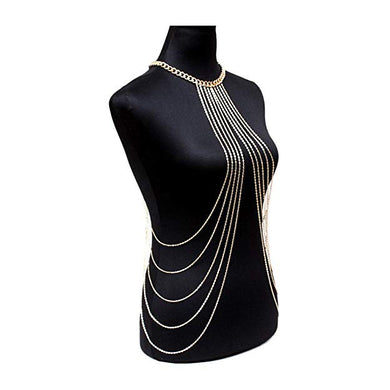 Gold Chain Choker and Body Chain Fashion Jewelry