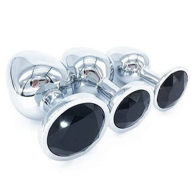 Black Gems 3 Sizes Unisex Butt Toy Insert Plug Kit