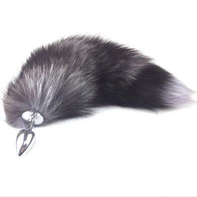 Brown and Light Purple Faux Fox Tail Butt Plug
