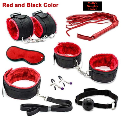 Red and Black 7 Piece Fetish Ultimate Fantasy Bondage Kit