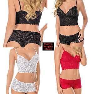 White Lace Sheer Bra and Panty Lingerie Set
