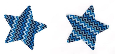 Blue, White and Black Zig-Zag Satin Star Pasties