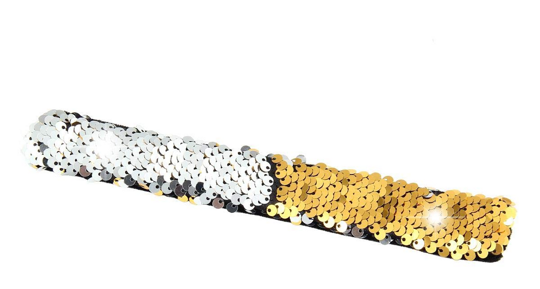 Gold to Black Flip Sequin Slap Bracelet