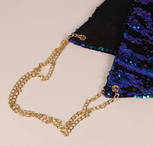 Load image into Gallery viewer, Mermaid Green to Black Flip Sequin Shimmer Bling Hood with Gold Chain