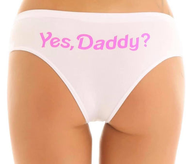 White and Pink Yes, Daddy? Panties
