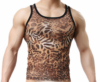 Leopard Animal Print Mesh Tank