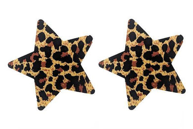 Leopard Animal Print Satin Star Pasties