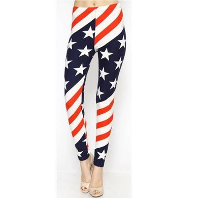 Red, White and Blue American Fashion Leggings