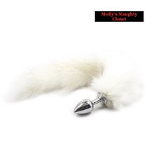 Load image into Gallery viewer, White Faux Fox Tail Butt Plug with Red and White Ears