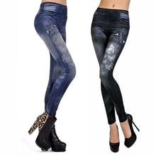 Load image into Gallery viewer, Medium Wash Fashion Leggings with Butterfly Print Design