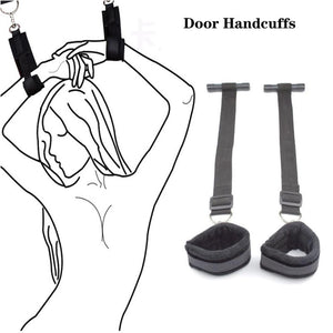 Black Bondage Restraint with Door Handcuffs