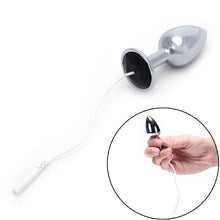 Load image into Gallery viewer, Black Gem Butt Toy Insert with Electro Shock Stimulator