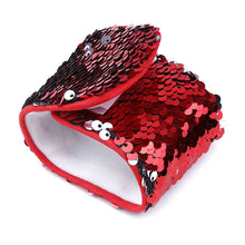 Load image into Gallery viewer, Red to Silver Flip Sequin Dream Wristband Cuff