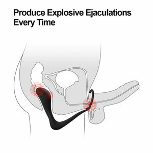 Black Butt Plug and Penis Ring Combo with Stimulating Prostate Massager