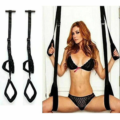 Black Sex Swing Hanging On Door Jam Bondage Restraint with Adjustable Straps
