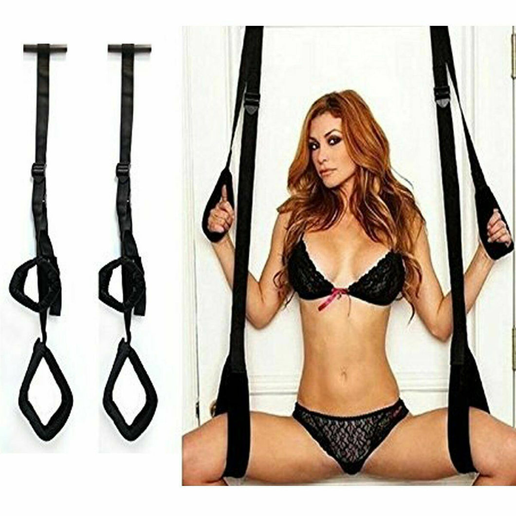 Black Sex Swing Hanging On Door Jam Bondage Restraint with Adjustable Straps