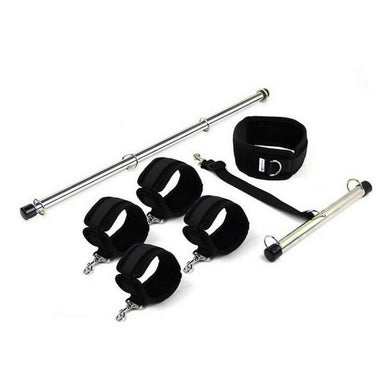 Black Fantasy Slave Spreader Bar Frame Bondage Restraint Set