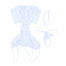 Load image into Gallery viewer, White Sexy Babydoll Lingerie Set