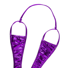 Load image into Gallery viewer, Sexy Purple Wet Look Open Cup One Piece Bikini