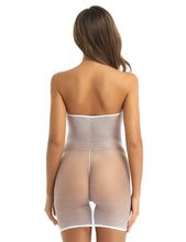 Load image into Gallery viewer, White Crystal See-Through Tube Mini Dress