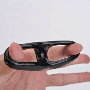 Black Stretchy Double Cock Ring and Ball Strap