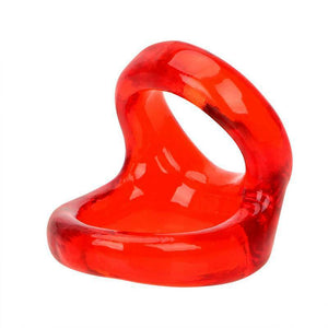 Red Stretchy Double Cock Ring and Ball Strap