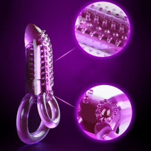 Load image into Gallery viewer, Purple Vibrating Cock Ring