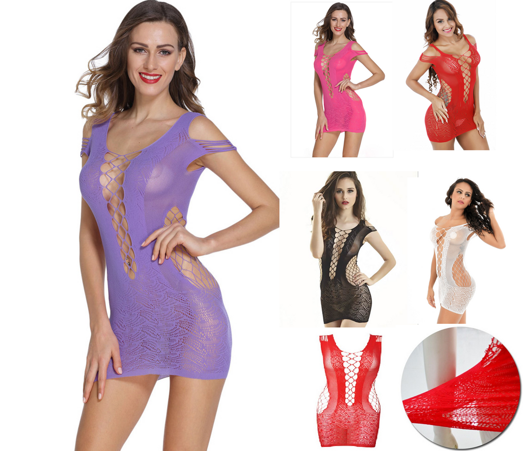 Lavender Sexy Lingerie Dress with Off the Shoulder Straps