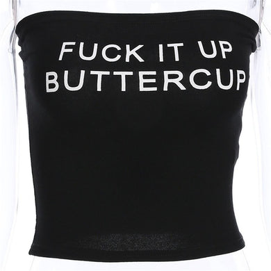 Black and White  F**k It Up Buttercup Tank