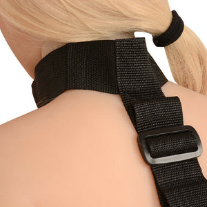 Black Bondage Neck Collar and Wrist Cuff Restraint