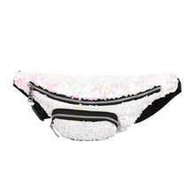 Load image into Gallery viewer, Pink Magic Iridescent Flip Sequin Waist Fanny Pack with an Adjustable Strap