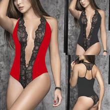 Load image into Gallery viewer, Red and Black Lace Alluring Low Cut Teddy