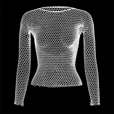 White Long Sleeve Fishnet Shirt