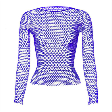 Purple Long Sleeve Fishnet Shirt