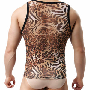Leopard Animal Print Mesh Tank