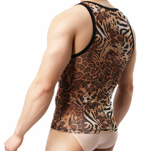 Leopard Animal Print Mesh Tank