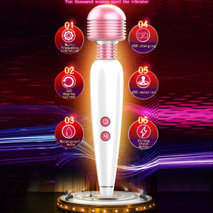 Pink and White Rechargeable 12 Mode Vibrator