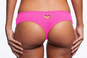 Sexy Hot Pink Bikini Bottom with a Heart Cut