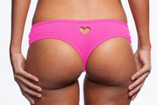 Sexy Hot Pink Bikini Bottom with a Heart Cut