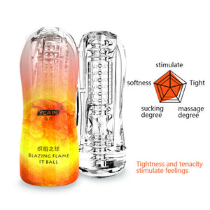 Blazing Flame It Ball Clear Pocket Pussy Sex Toy