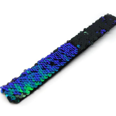Mermaid Green to Black Flip Sequin Slap Bracelet