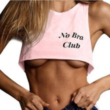 Load image into Gallery viewer, Pink No Bra Club Crop Top Tank